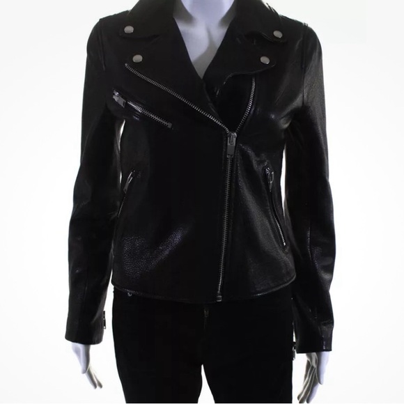 Doma lamb Leather biker Motorcycle Jacket Black Size S - Picture 2 of 9